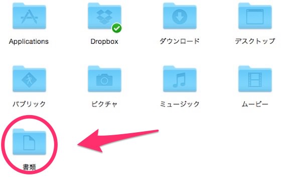 f:id:yoshizoblog:20141111222321j:plain Macのユーザーフォルダ内にある「書類」フォルダ
