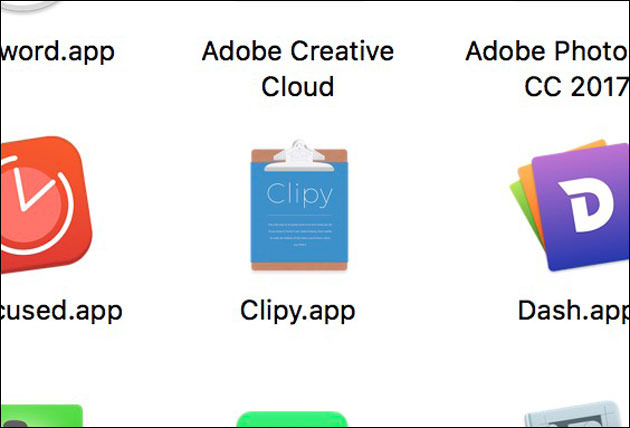アプリケーションフォルダにClipyがインストールされる