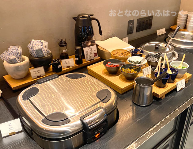 和食のブッフェ台