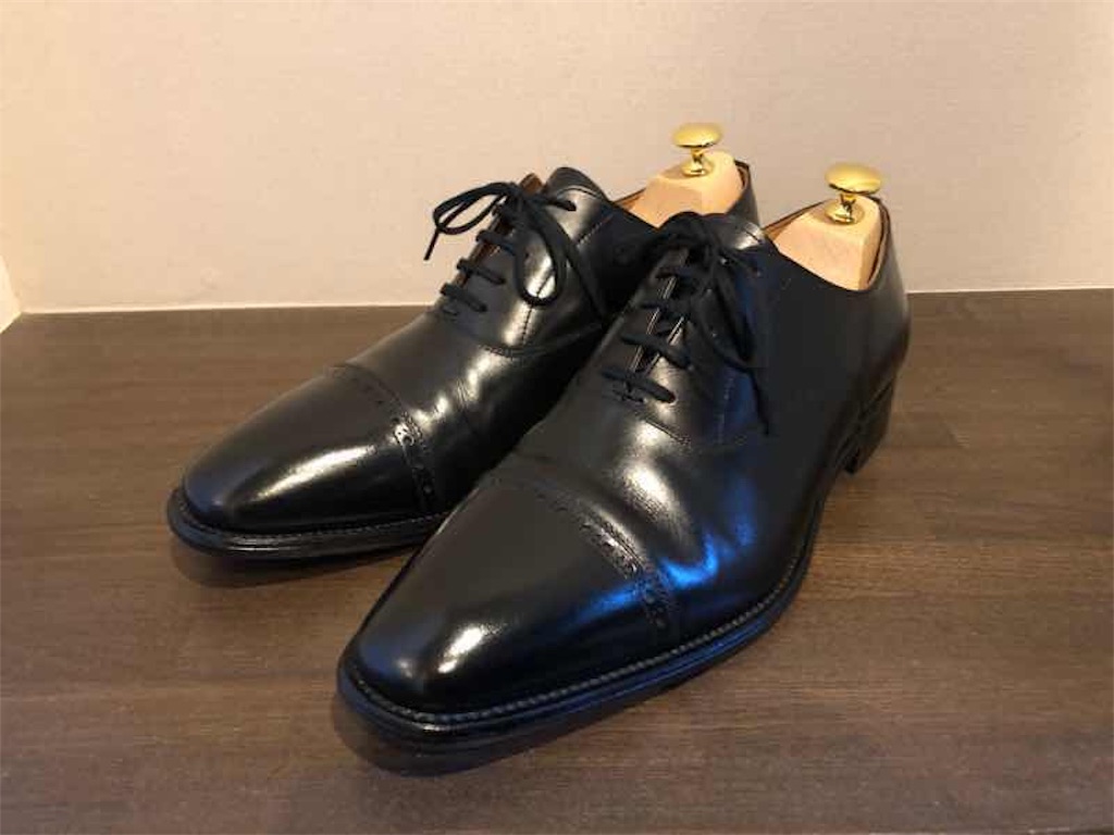 ドレス革靴スコッチグレインインペリアルは黒光りのボックスカーフ 革靴と料理とラーメンと