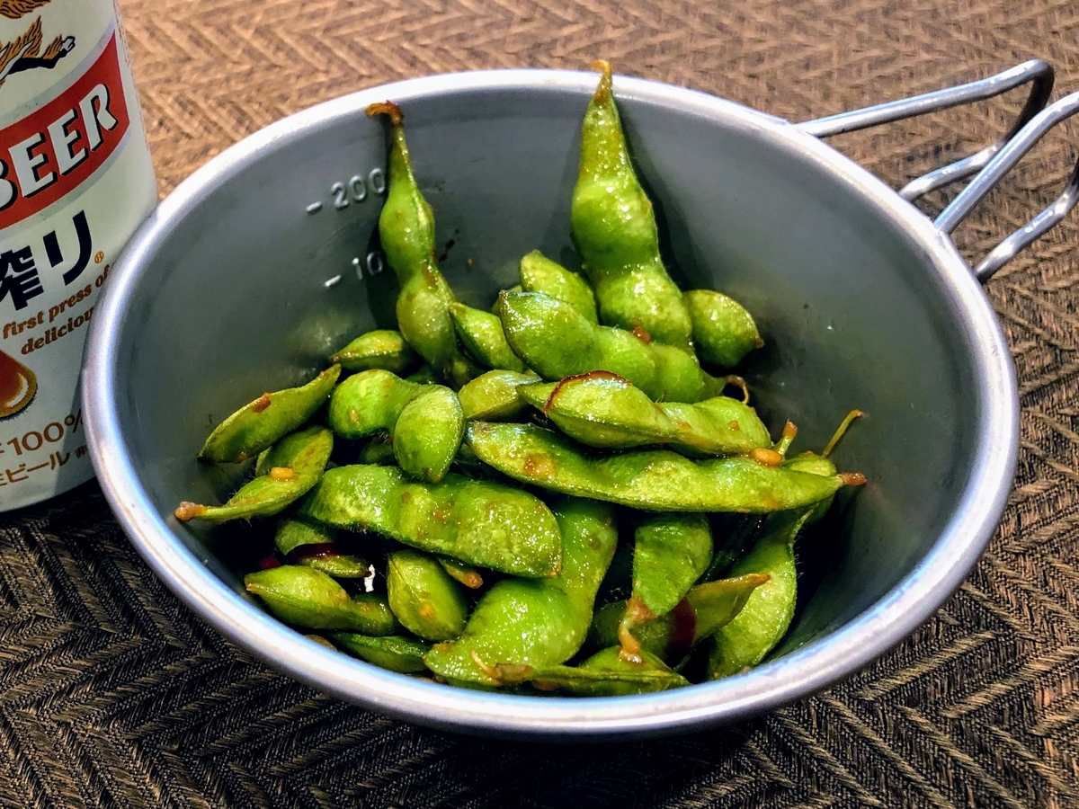 冷凍枝豆のペペロンチーノ風_タイトル