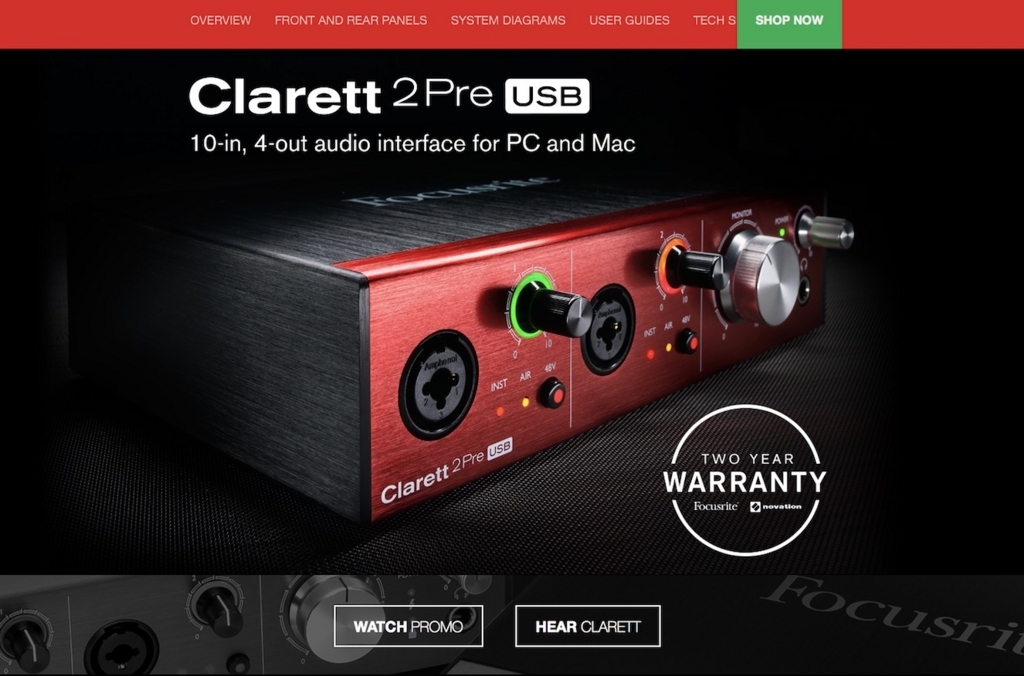 Focusrite Clarett 8 Pre USBオーディオインターフェイス