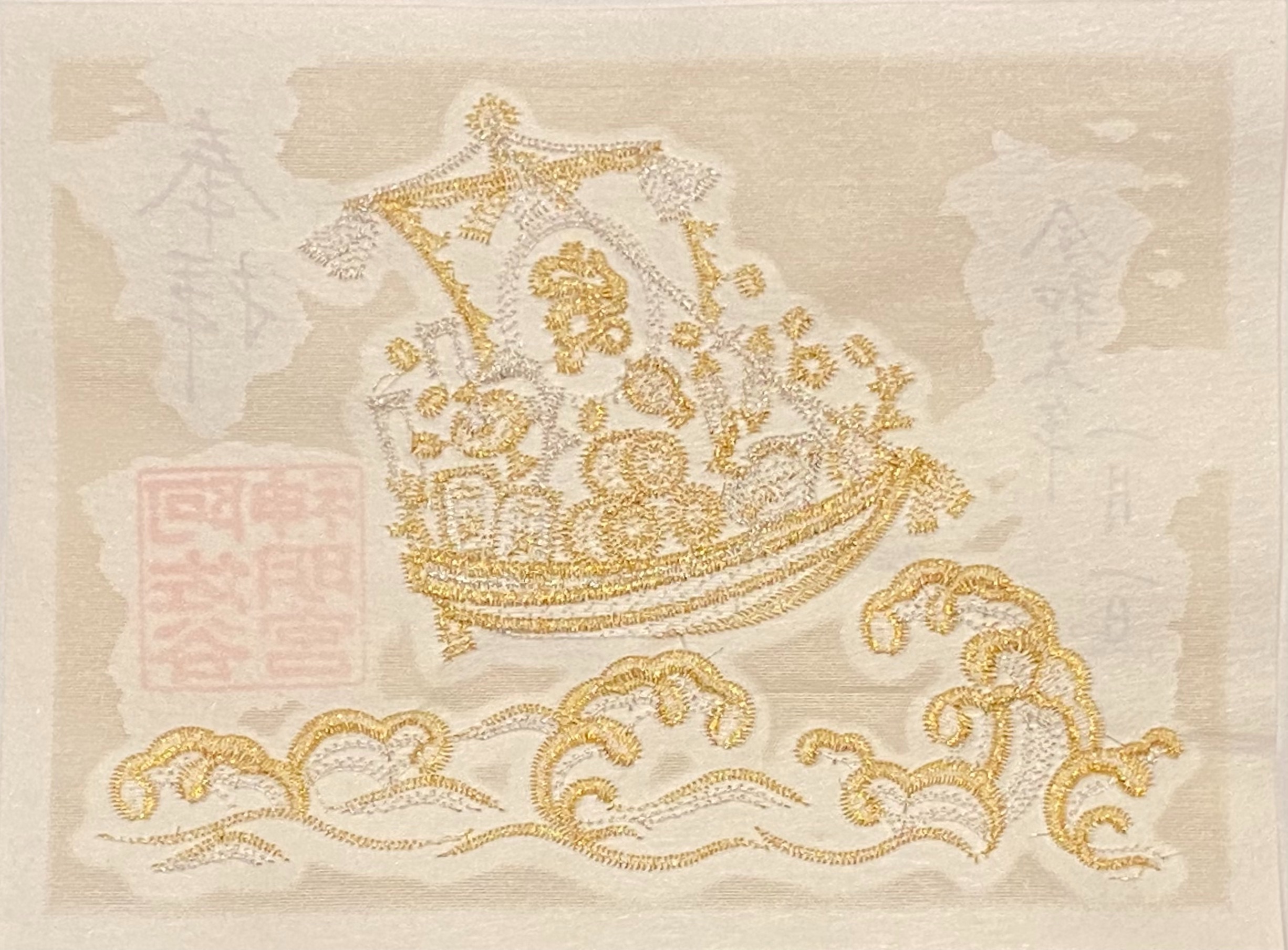 阿佐谷神明宮の刺繍御朱印（令和五年正月限定「宝船」） - h