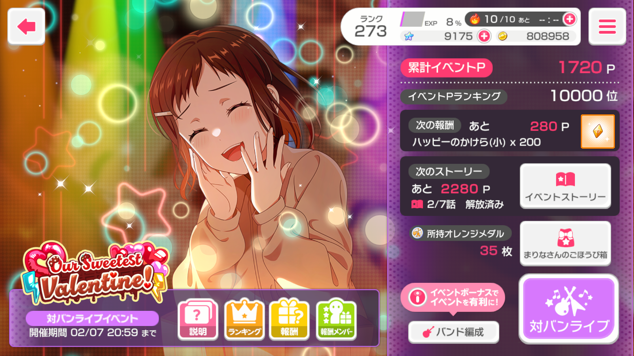 一万位ボーダー調査(Our Sweetest Valentine！)