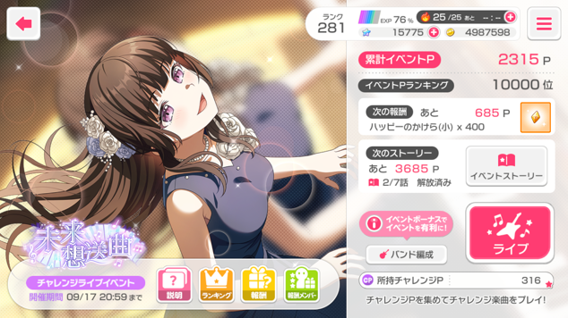 一万位ボーダー調査(未来想送曲)