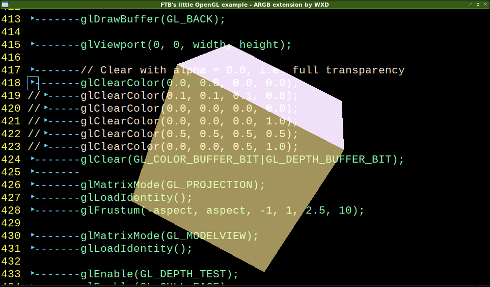 透明な窓でOpenGL - やってみる
