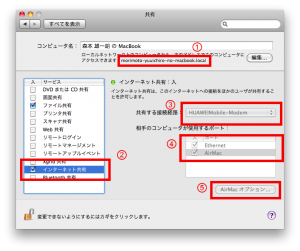 インターネット共有