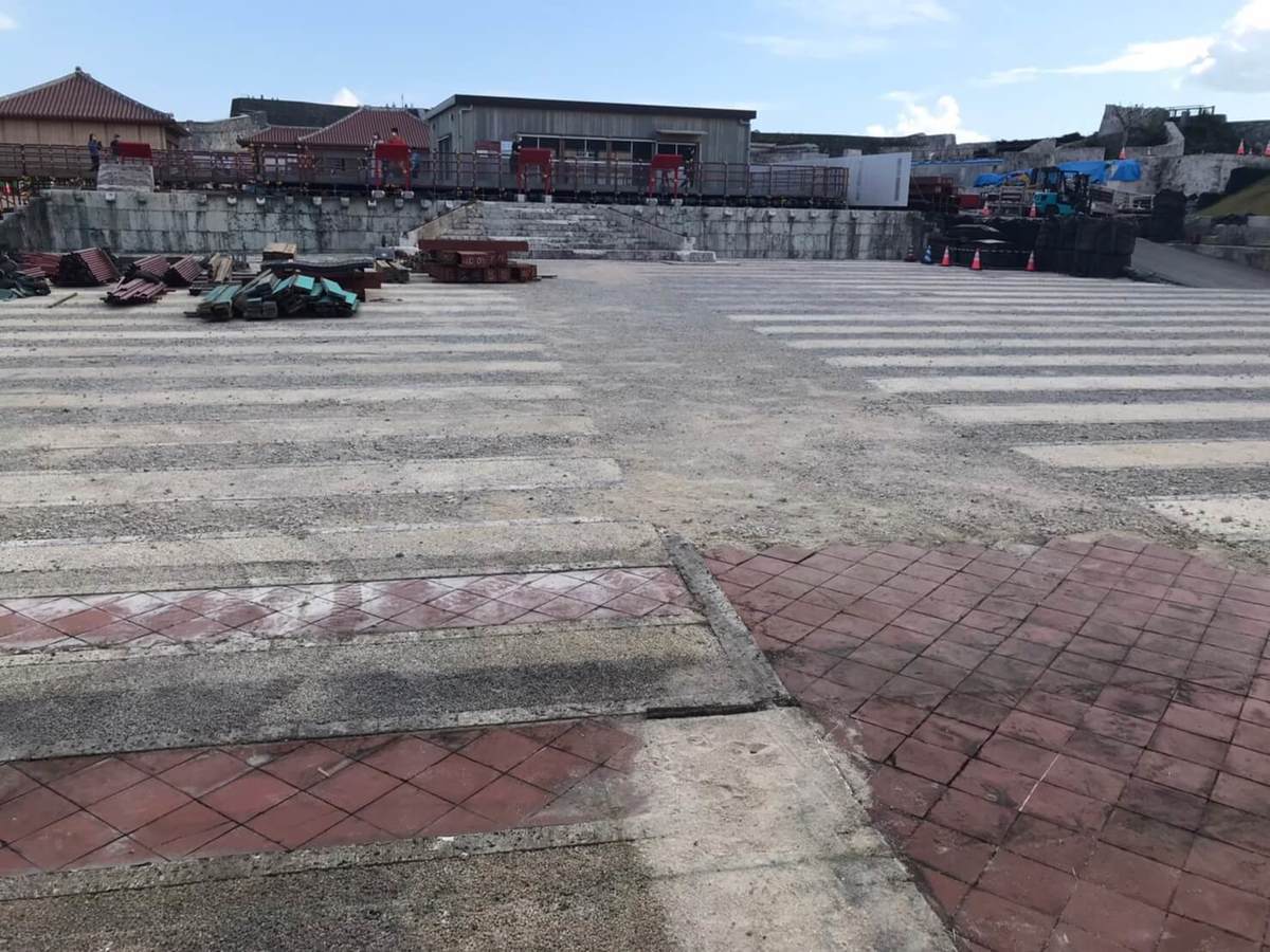 2021年10月30日の首里城本殿復興の様子