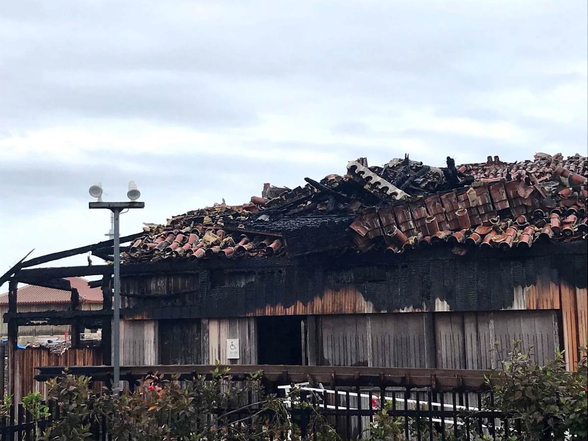 火災後の首里城