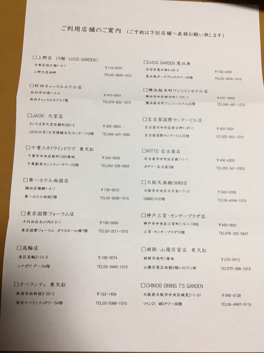 結婚式　婚礼１周年記念ディナー　利用可能店舗一覧　LUCIS ルーキス　東天紅　LUCISGARDEN ルーキスガーデン