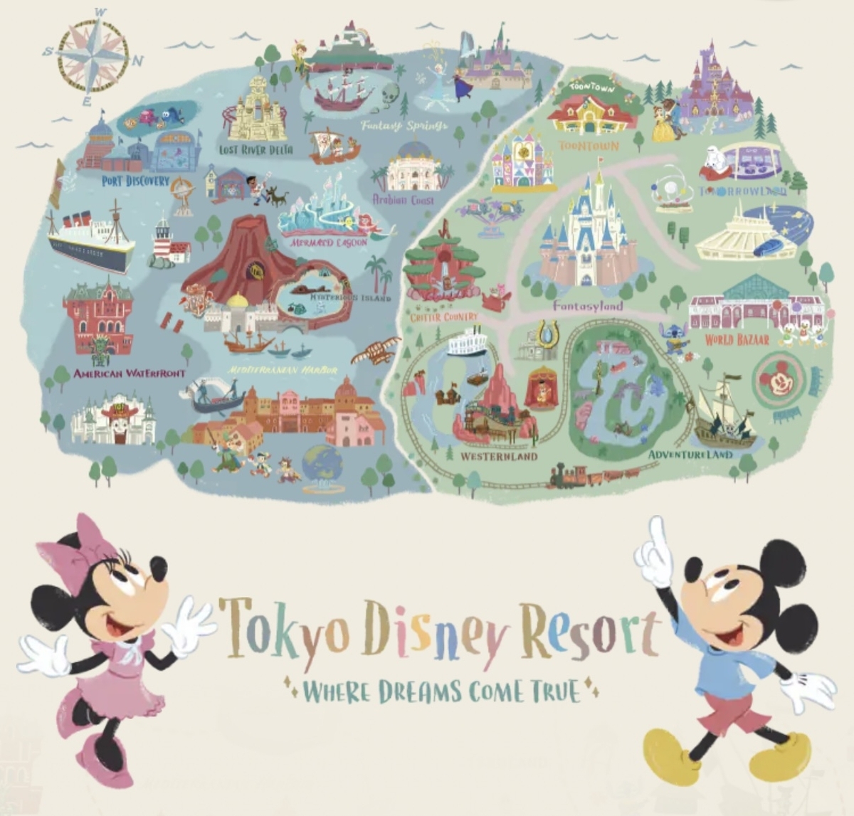 パークマップシリーズ ぬいぐるみチャーム②(セット) TDR ディズニーランド・シーの魅力満載！第二弾グッズが登場！ - ゆ