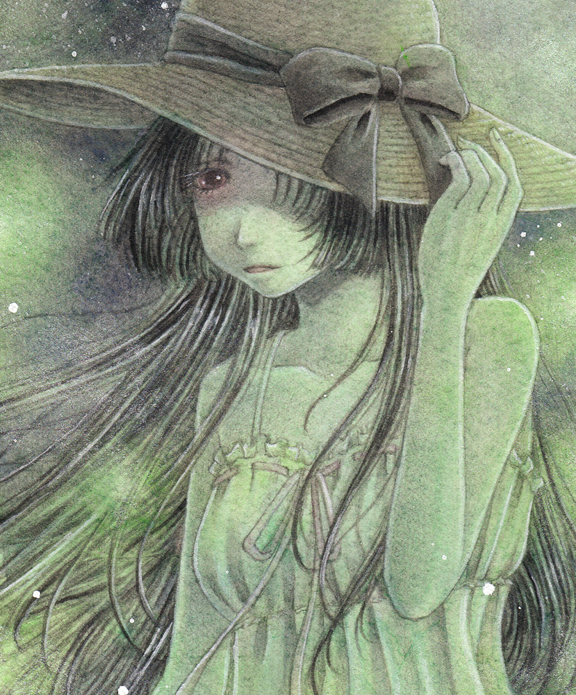 グループ展 黒髪ロング白ワンピ麦わら帽子展 告知 イラストレーター 夕橙のブログ