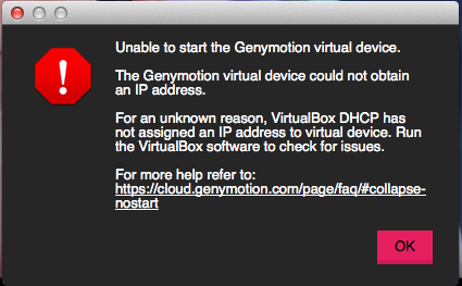 Genymotion起動時に Could Not Obtain An Ip Address エラーが出る場合 雑多なメモ置き場