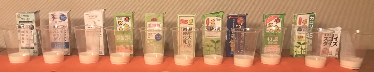 豆乳　比較　色　白さ