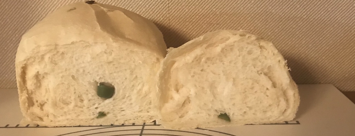 オリーブ食パン 完成 横 断面
