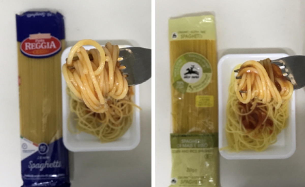 スパゲッティ　パスタ　グルテンフリー　比較　見た目