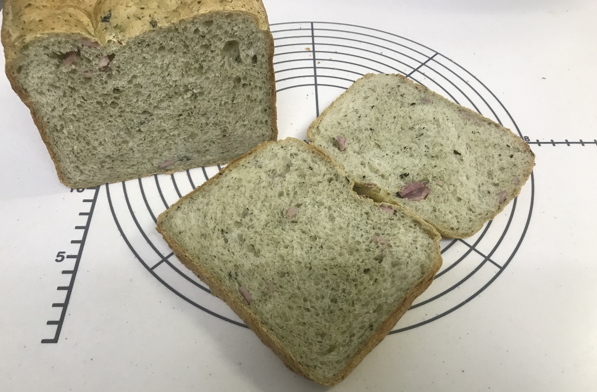 手作り　食パン　ほうれん草　ハム