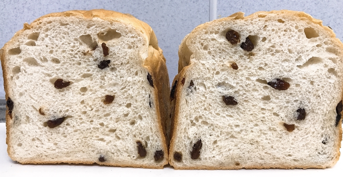 レーズン　食パン　ふんわり　もちもち　中種