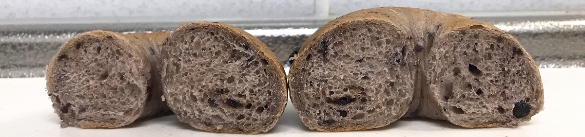 ベーグル　断面　ブルーベリー