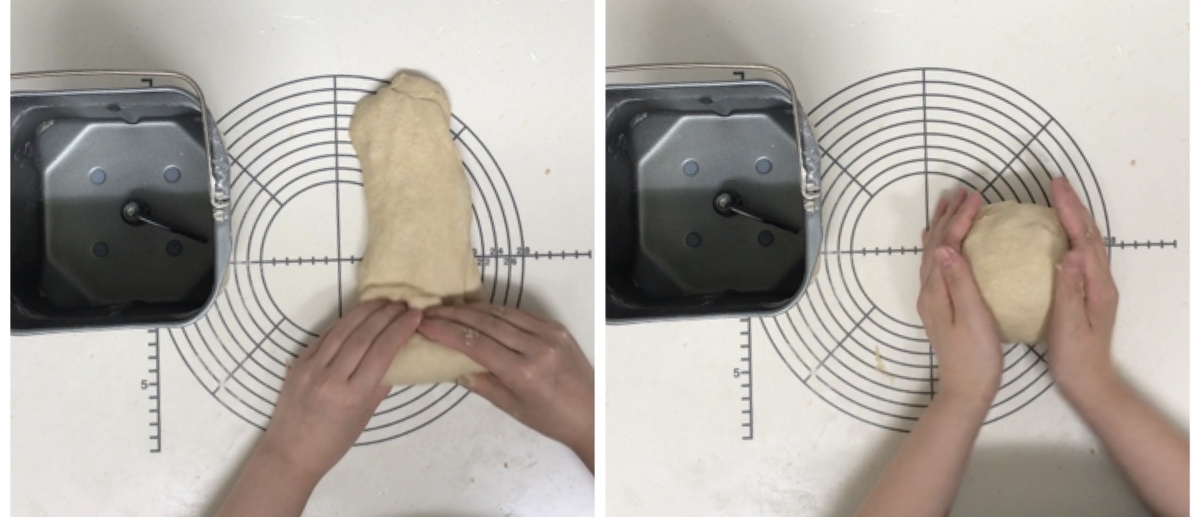 パン作り　具材　包み込むように混ぜる