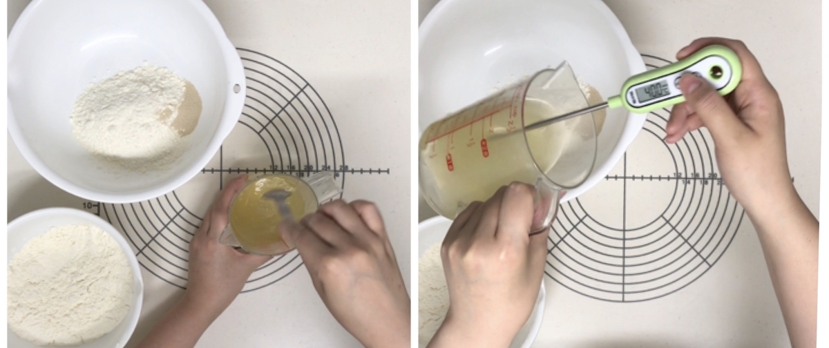 手ごねパン　生地　水　温度
