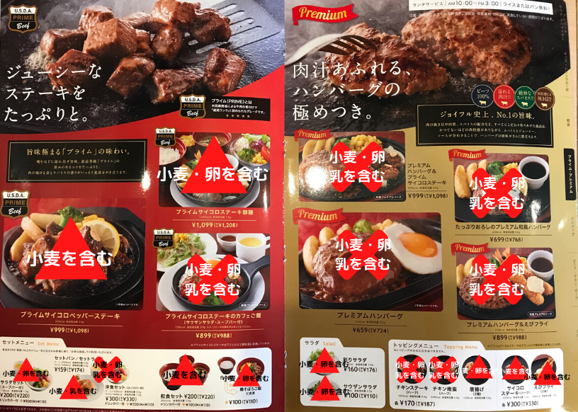 Joy Full ジョイフル アレルゲンまとめ 小麦 卵 乳 Yuifood S Blog Joy Full ジョイフル アレルゲンまとめ 小麦 卵 乳 Yuifood S Blog