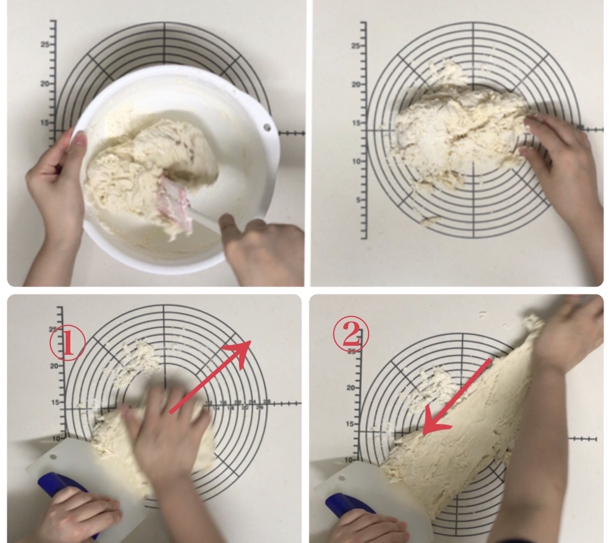 手ごね　パン　ベタつき　こね方