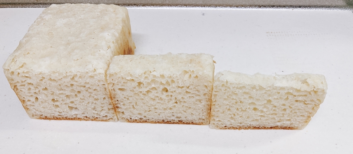 米粉パン　カットする厚さ　違い　検証