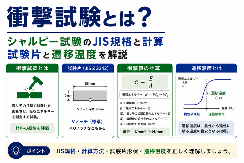衝撃試験とは？シャルピー試験のJIS規格と計算 - Instant Engineering