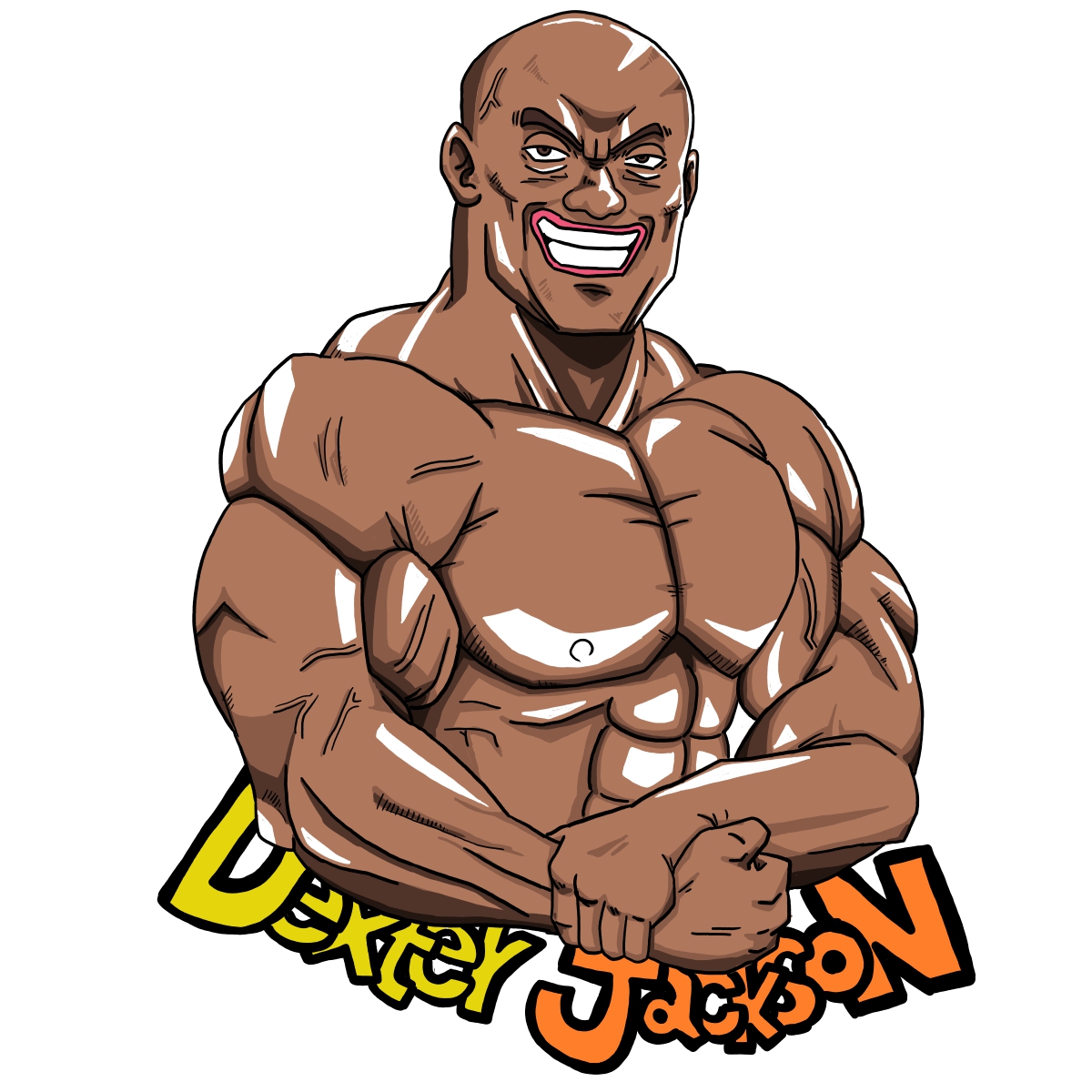 ボディビルダーを鳥山明風に描いてみた1 ジムネコさん