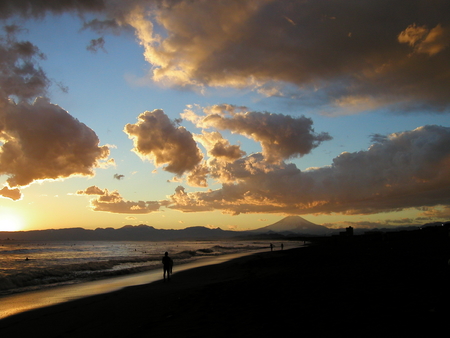 [空][海][富士山][雲]