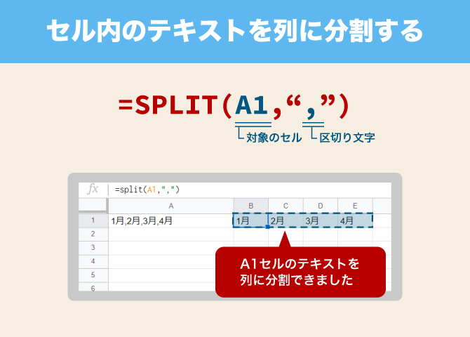 spreadsheet function split