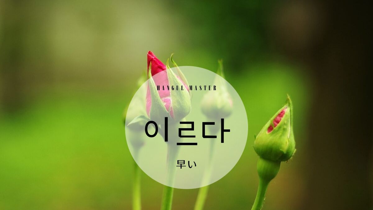 韓国語で 早い とは 이르다 意味を勉強しよう ハングルマスター