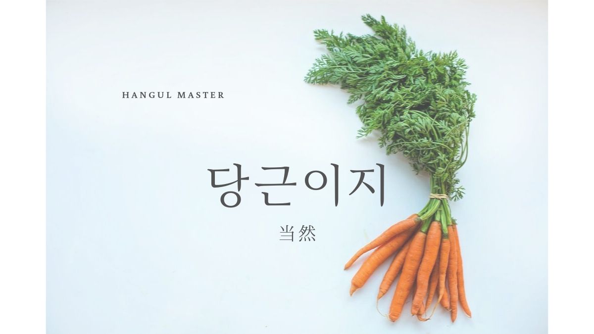 韓国語の タングニジ とは 당근이지 意味を教えて ハングルマスター