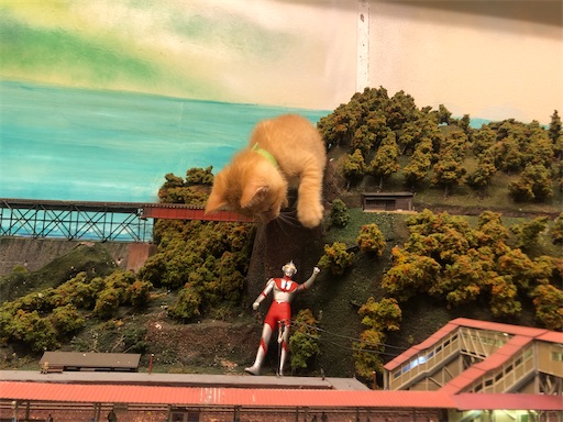ニャジラVSトラニャジラ パロディ ジオラマ