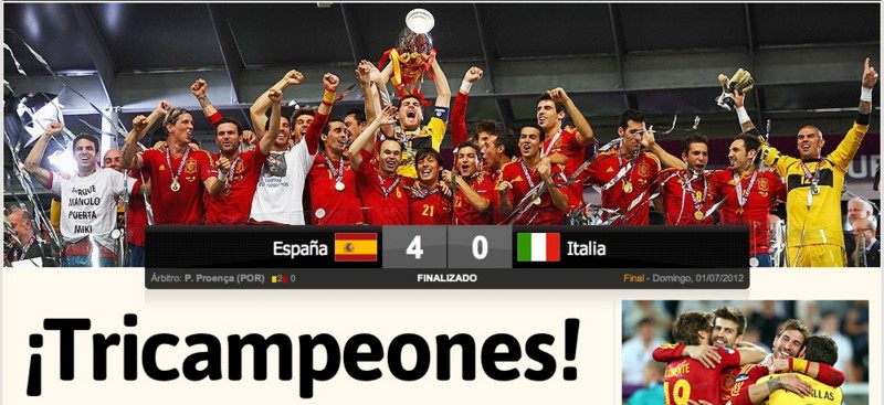 EURO2012決勝、試合終了直後のAS.com