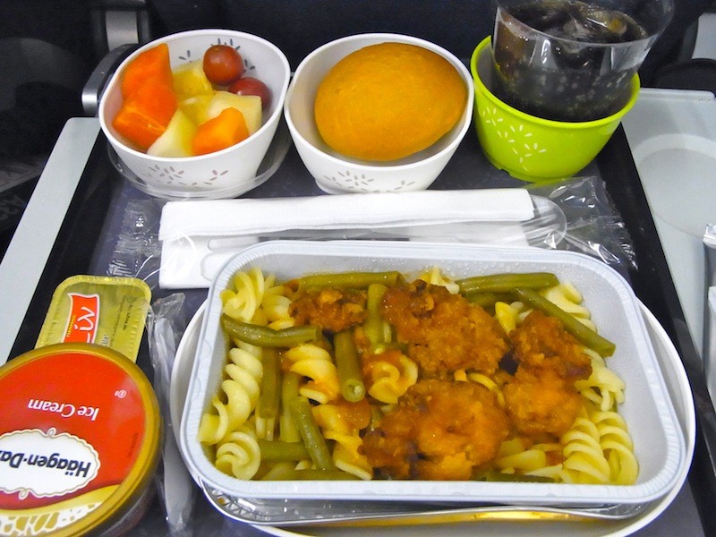 キャセイ・パシフィックシンガポール発香港行きの機内食