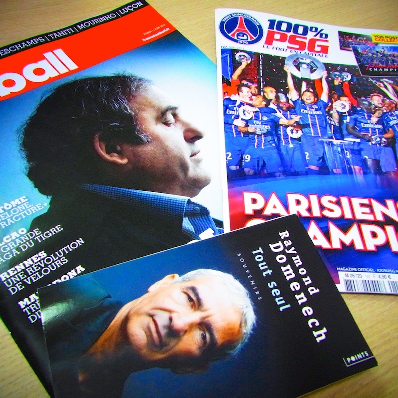 フランス・フットボール紙、PSG月刊誌、ドメネク元監督自伝