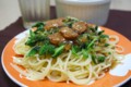 [食べ物][自炊]ほうれん草とソーセージの和風パスタ