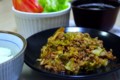 [食べ物][自炊]挽肉・ピーマン・キャベツの甘辛味噌炒め