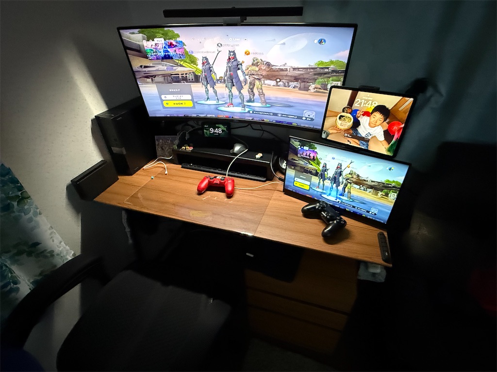 子どもらのために作った夢のゲーム部屋！フォートナイトを3台同時
