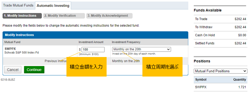 アメリカ駐在中の米国投資信託。チャールズシュワブでの投資信託