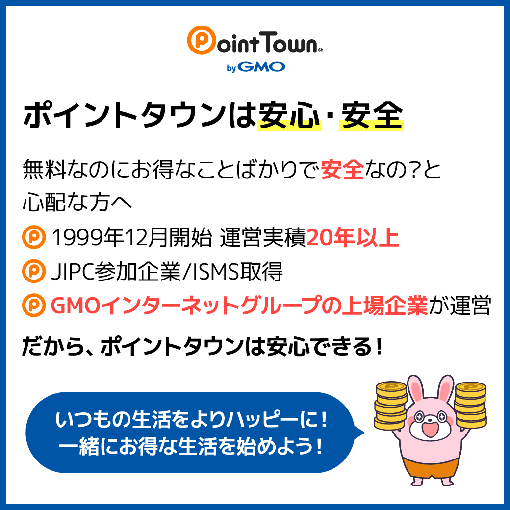 ポイントタウン 20pt=1円