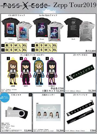 PassCode Zepp Tour 2019の物販グッズ