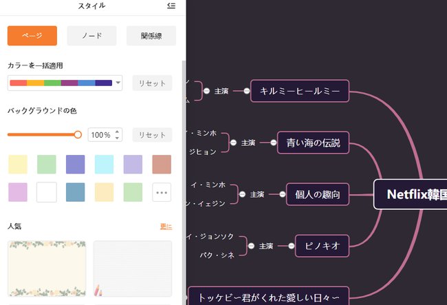 スタイルで文字や枠内の色を変更