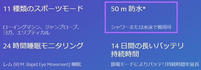 公式サイトでもシャワー、水泳で着用可と書いてます