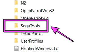 TeknoParrotのフォルダを開き、SegaTool