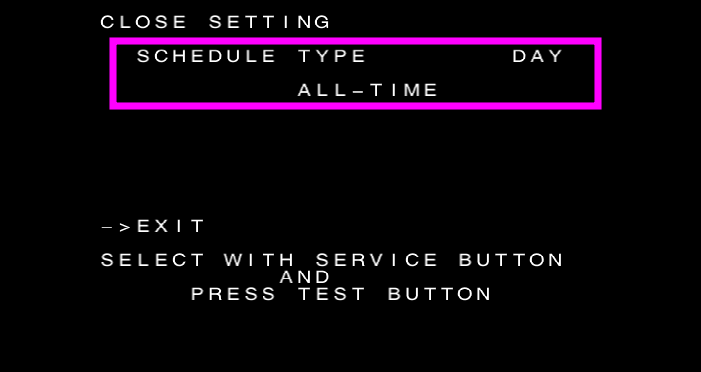 CLOSE SETTINGの設定