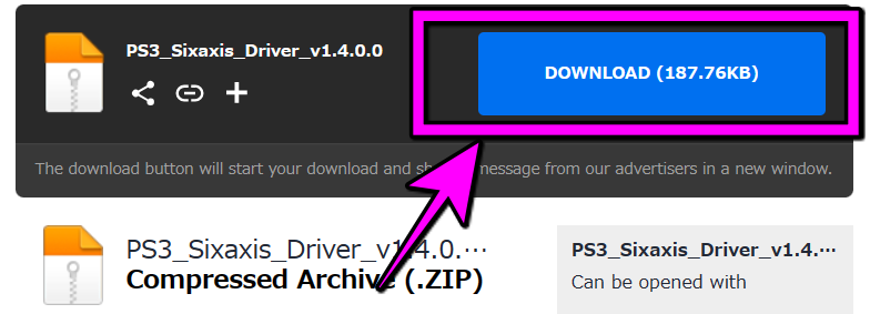 PS3 Sixaxis Driver v1.4.0.0をダウンロード