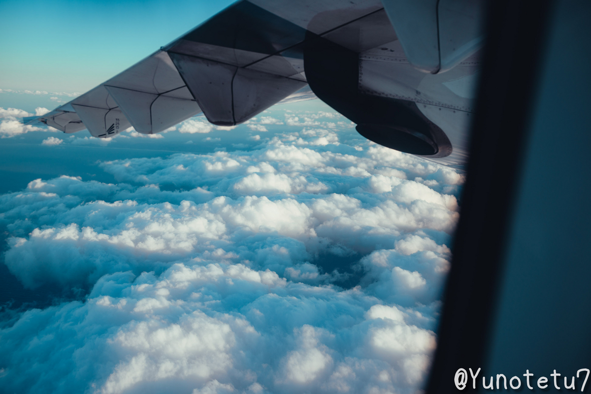 飛行機の機内から
